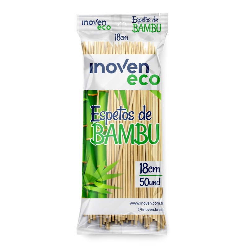 Espetos de Bambu 18CM 50un