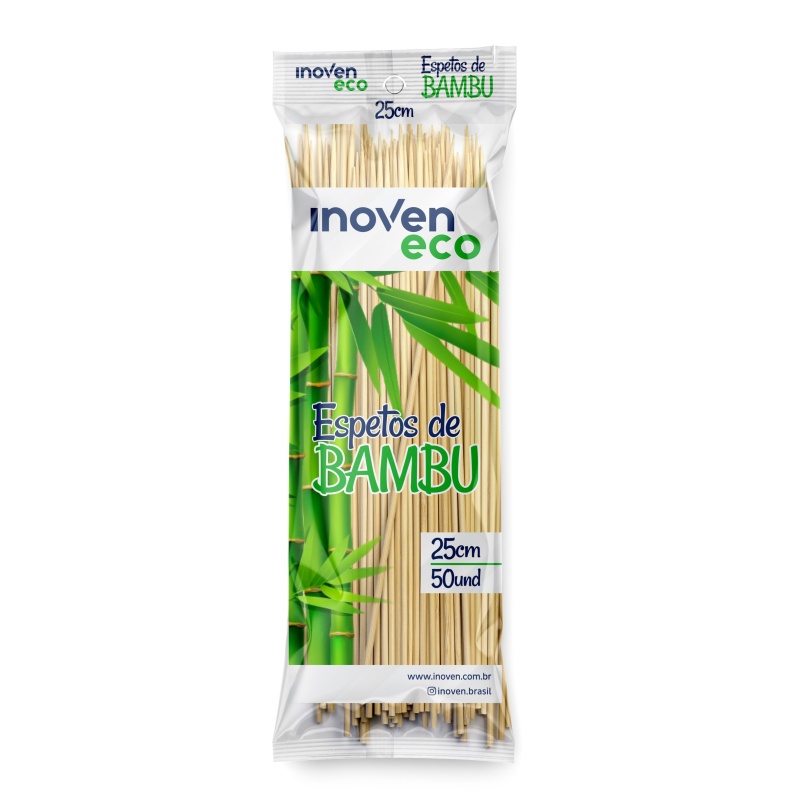 Espetos de Bambu 25CM C/50 un