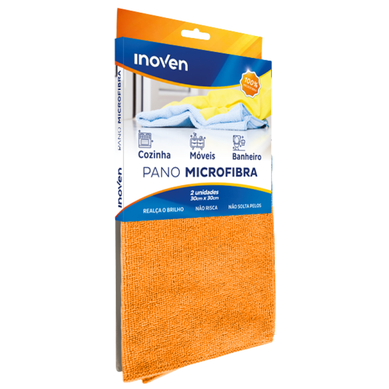 PANO MICROFIBRA LARANJA 30X30 2un