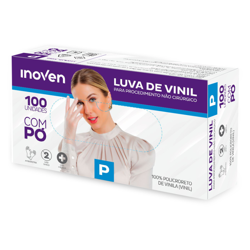 LUVA DE VINIL COM PÓ P 100un
