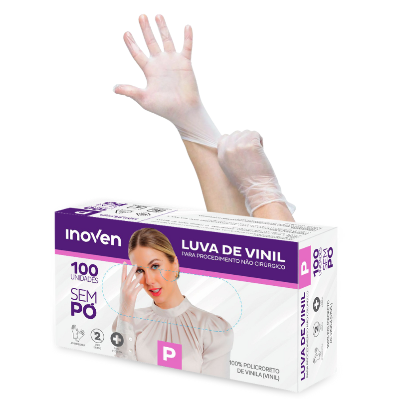 LUVA DE VINIL SEM PÓ P 100un - Imagem 2